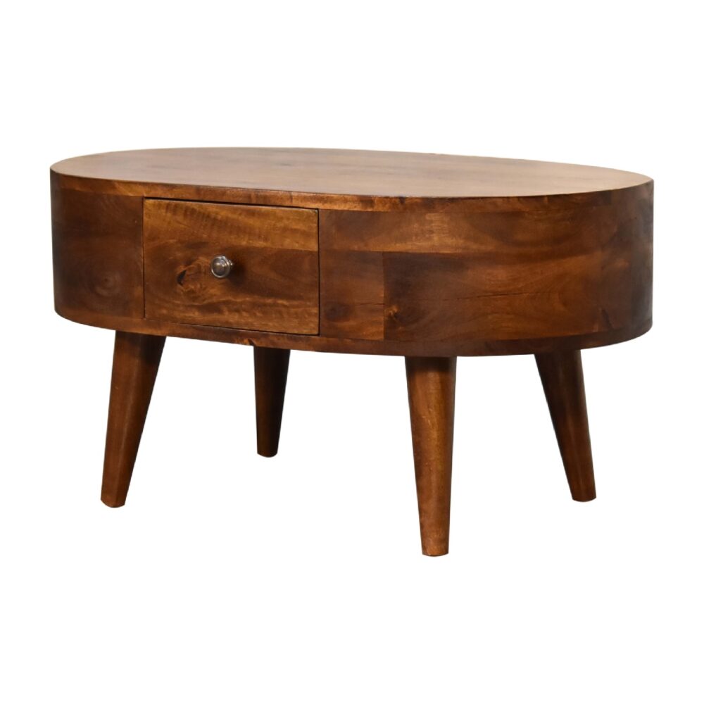 Mini Chestnut Rounded Coffee Table dropshipping