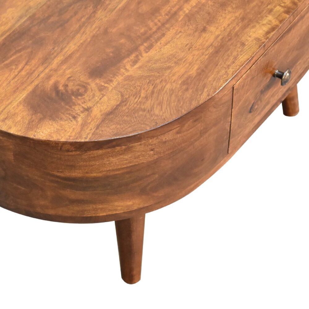 Mini Chestnut Rounded Coffee Table for resell