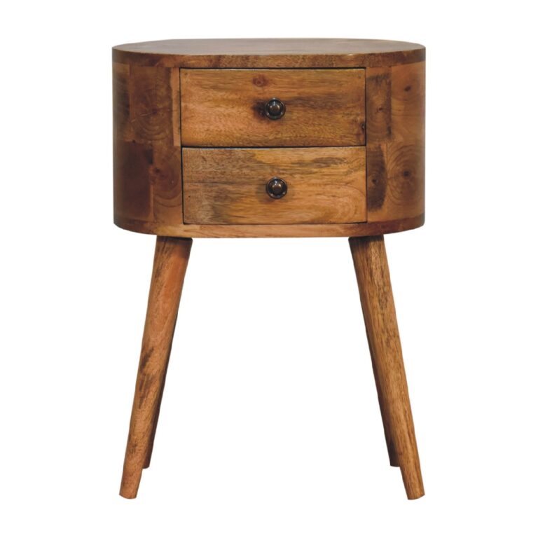 Mini Oak-ish Rounded Bedside Table for resale