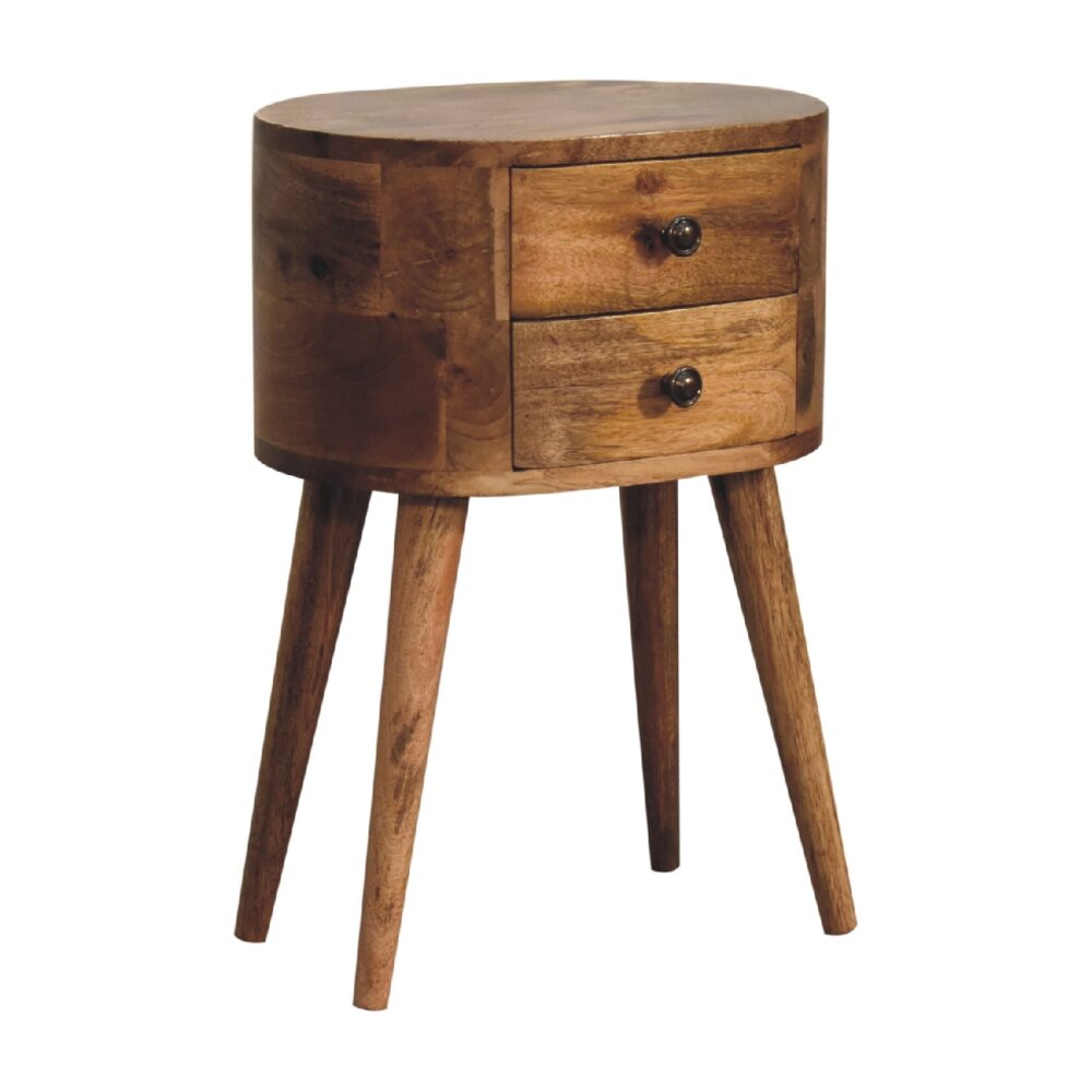 wholesale Mini Oak-ish Rounded Bedside Table for resale