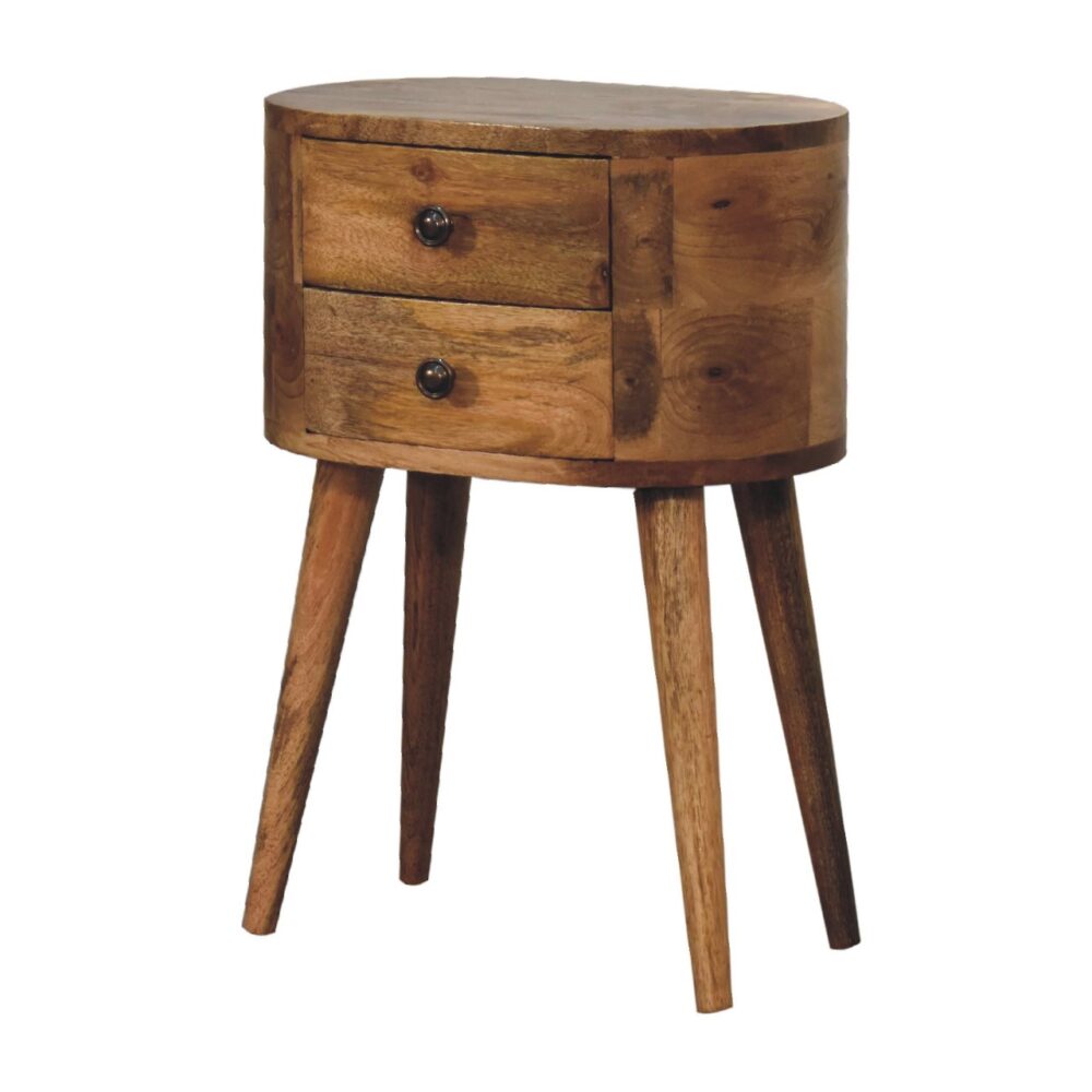 Mini Oak-ish Rounded Bedside Table dropshipping