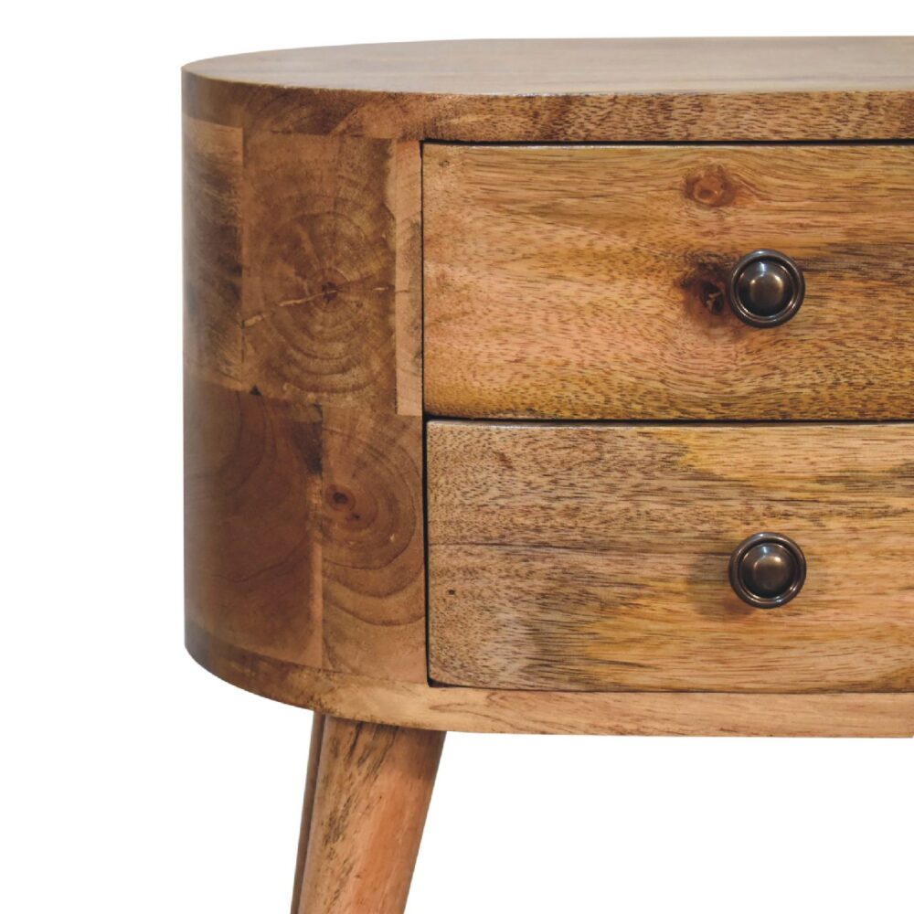 wholesale Mini Oak-ish Rounded Bedside Table for resale