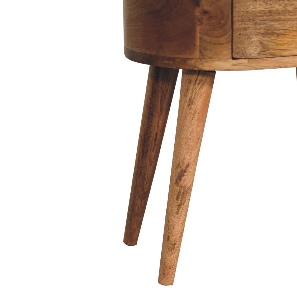 Mini Oak-ish Rounded Bedside Table for wholesale