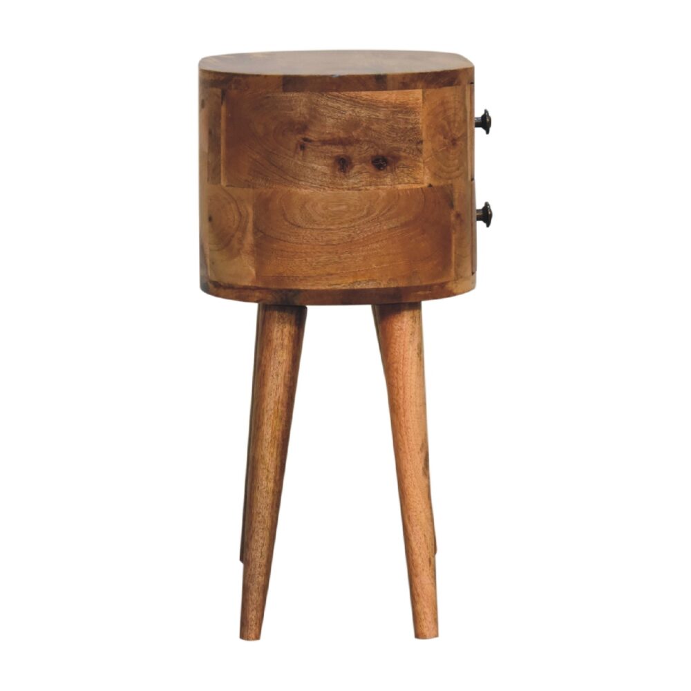 bulk Mini Oak-ish Rounded Bedside Table for resale