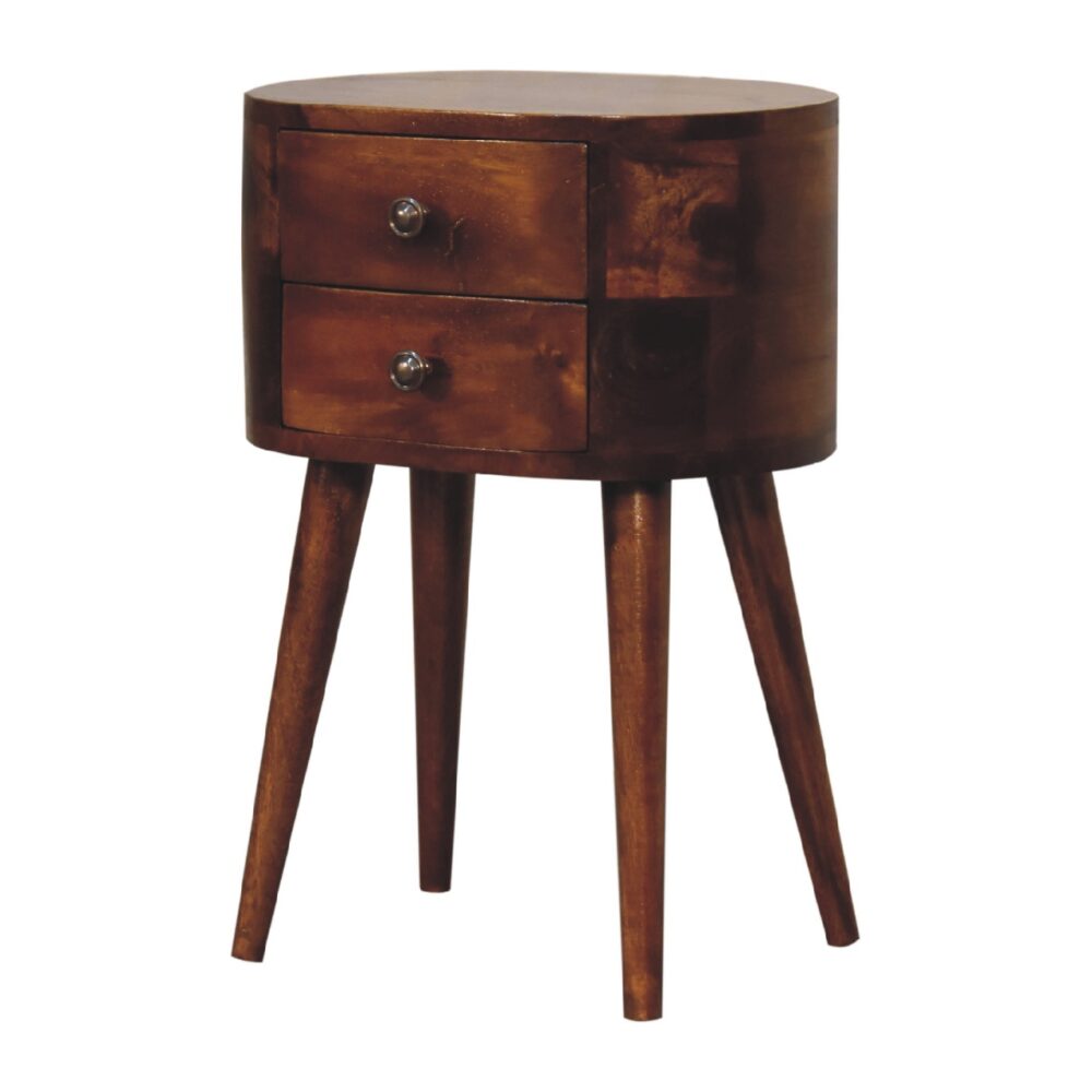 wholesale Mini Chestnut Rounded Bedside Table for resale