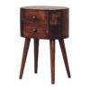 wholesale Mini Chestnut Rounded Bedside Table for resale