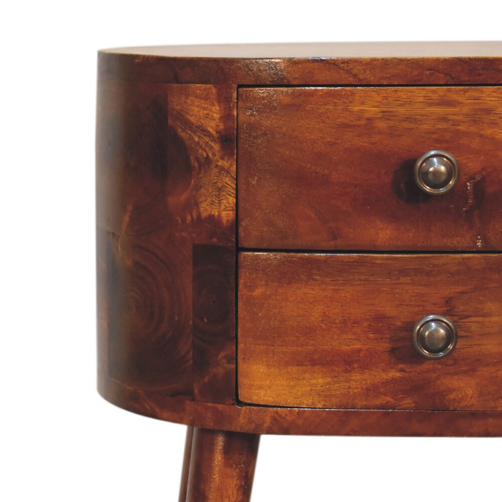 wholesale Mini Chestnut Rounded Bedside Table for resale