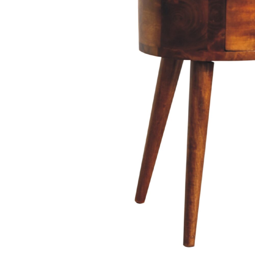 Mini Chestnut Rounded Bedside Table for wholesale