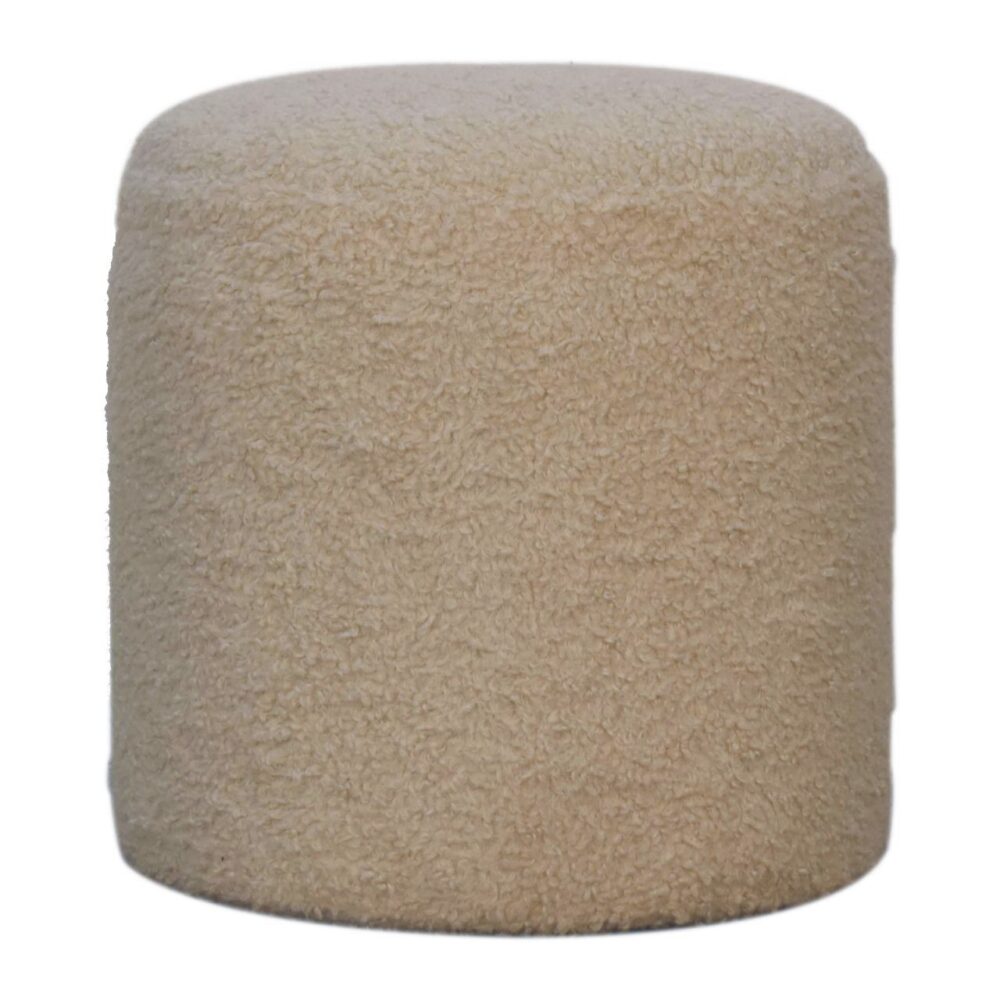 Boucle Cream Round Footstool wholesalers