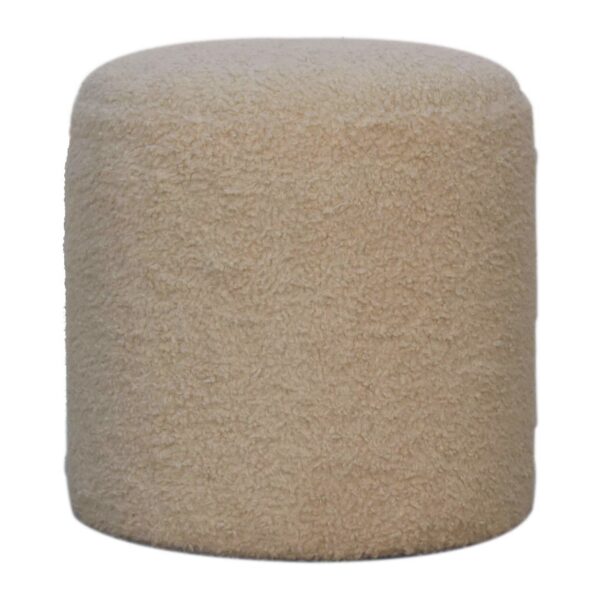 Boucle Cream Round Footstool for resale