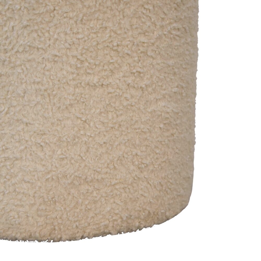 wholesale Boucle Cream Round Footstool for resale