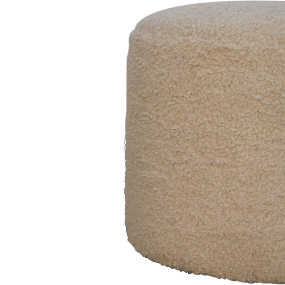 Boucle Cream Round Footstool for resell