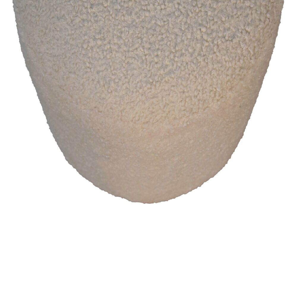 Boucle Cream Round Footstool for wholesale