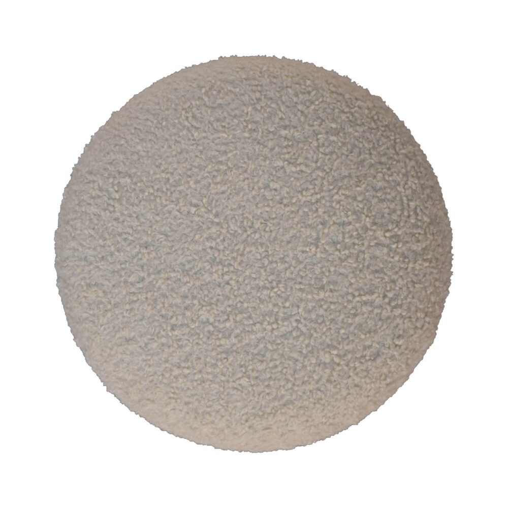bulk Boucle Cream Round Footstool for resale
