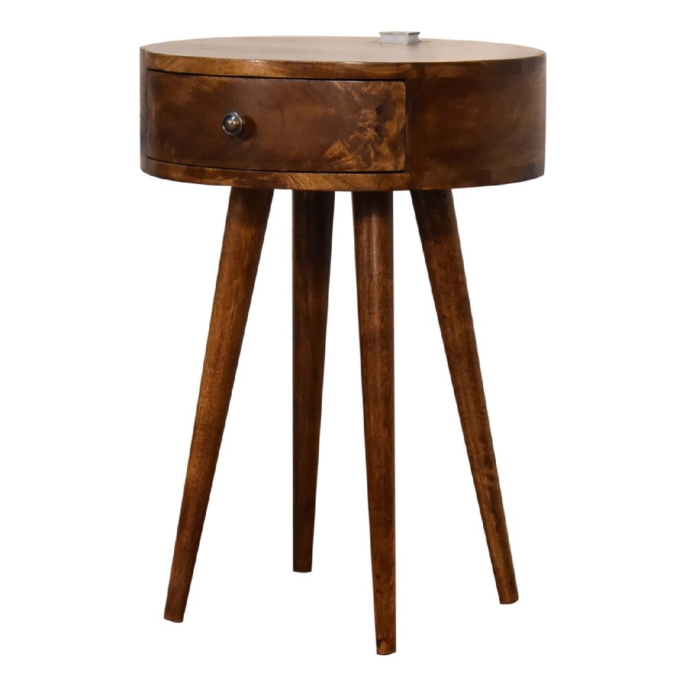 wholesale Single Chestnut Rounded Bedside Table with Reading Light for resale