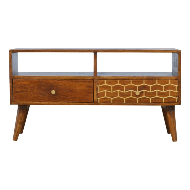 Gold Art Pattern Drawer Media Unit for resale