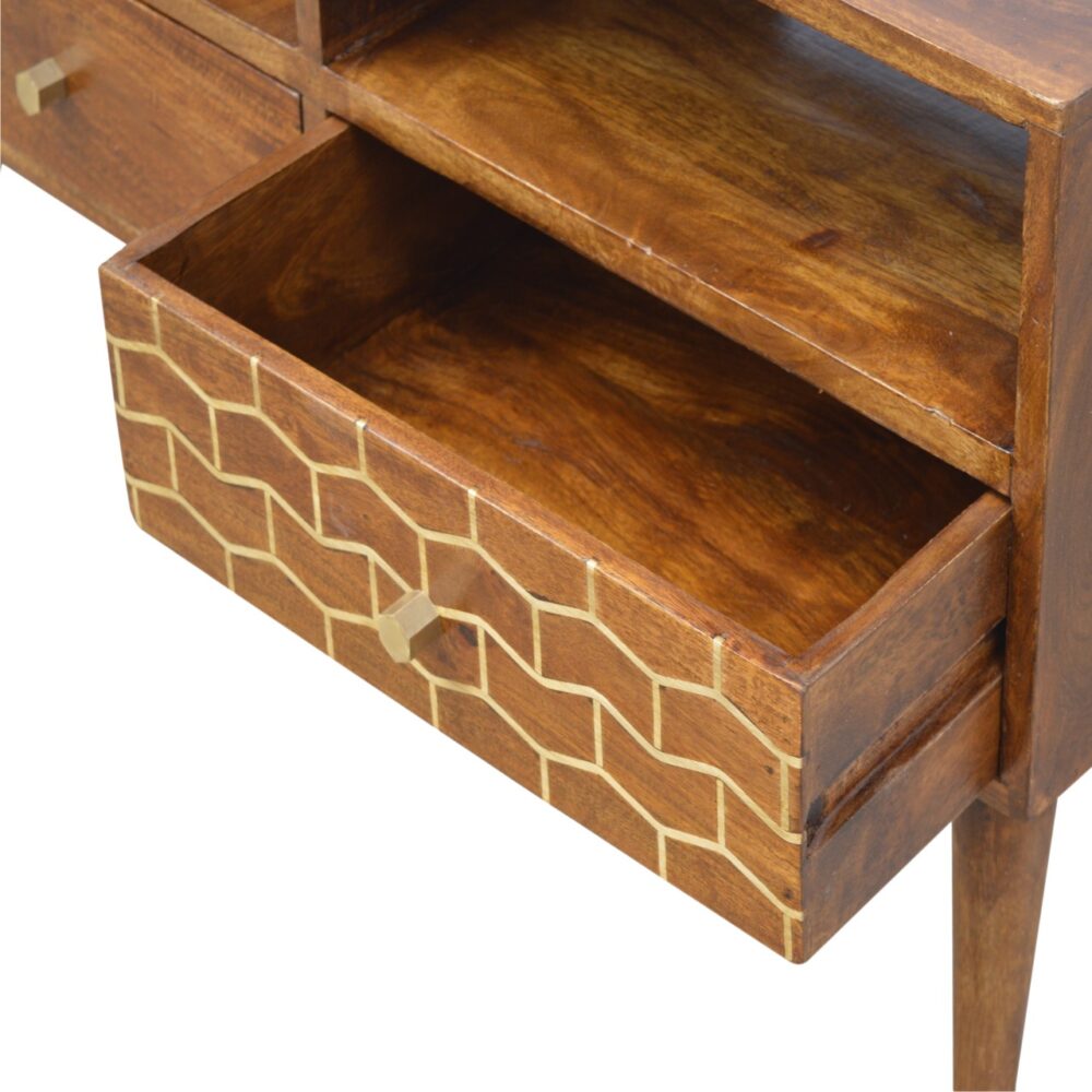 Gold Art Pattern Drawer Media Unit for resell