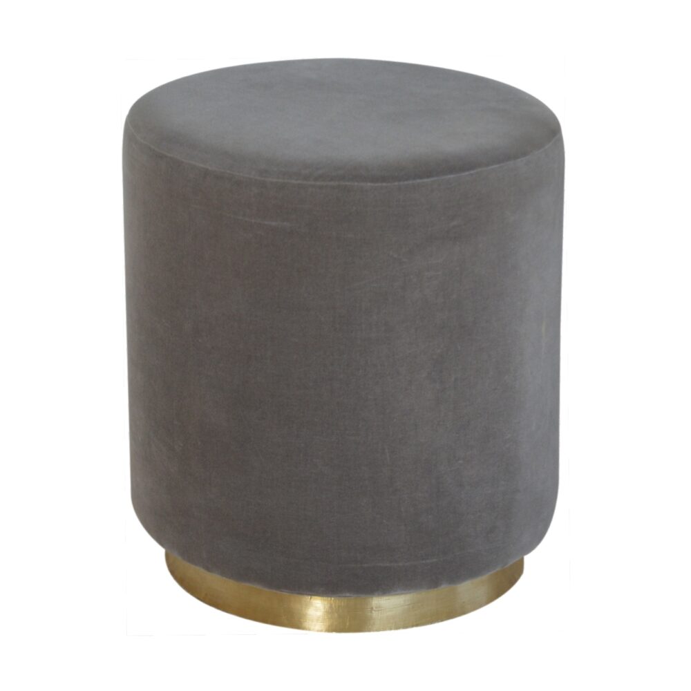 wholesale Grey Velvet Footstool with Gold Base for resale