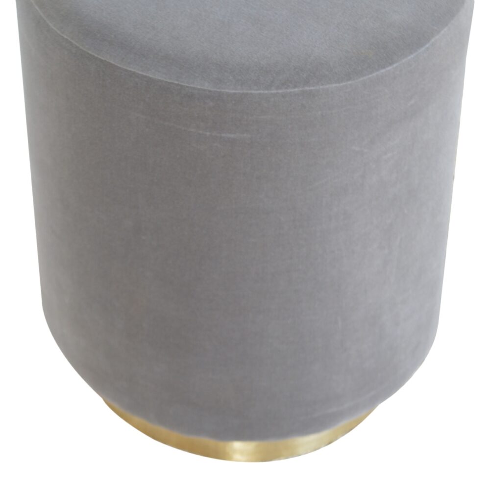 Grey Velvet Footstool with Gold Base dropshipping
