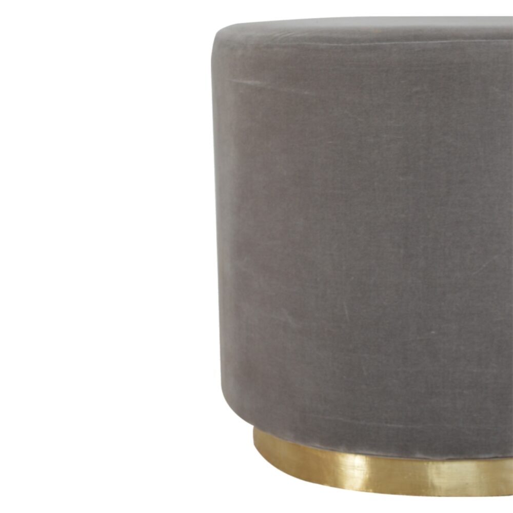 wholesale Grey Velvet Footstool with Gold Base for resale