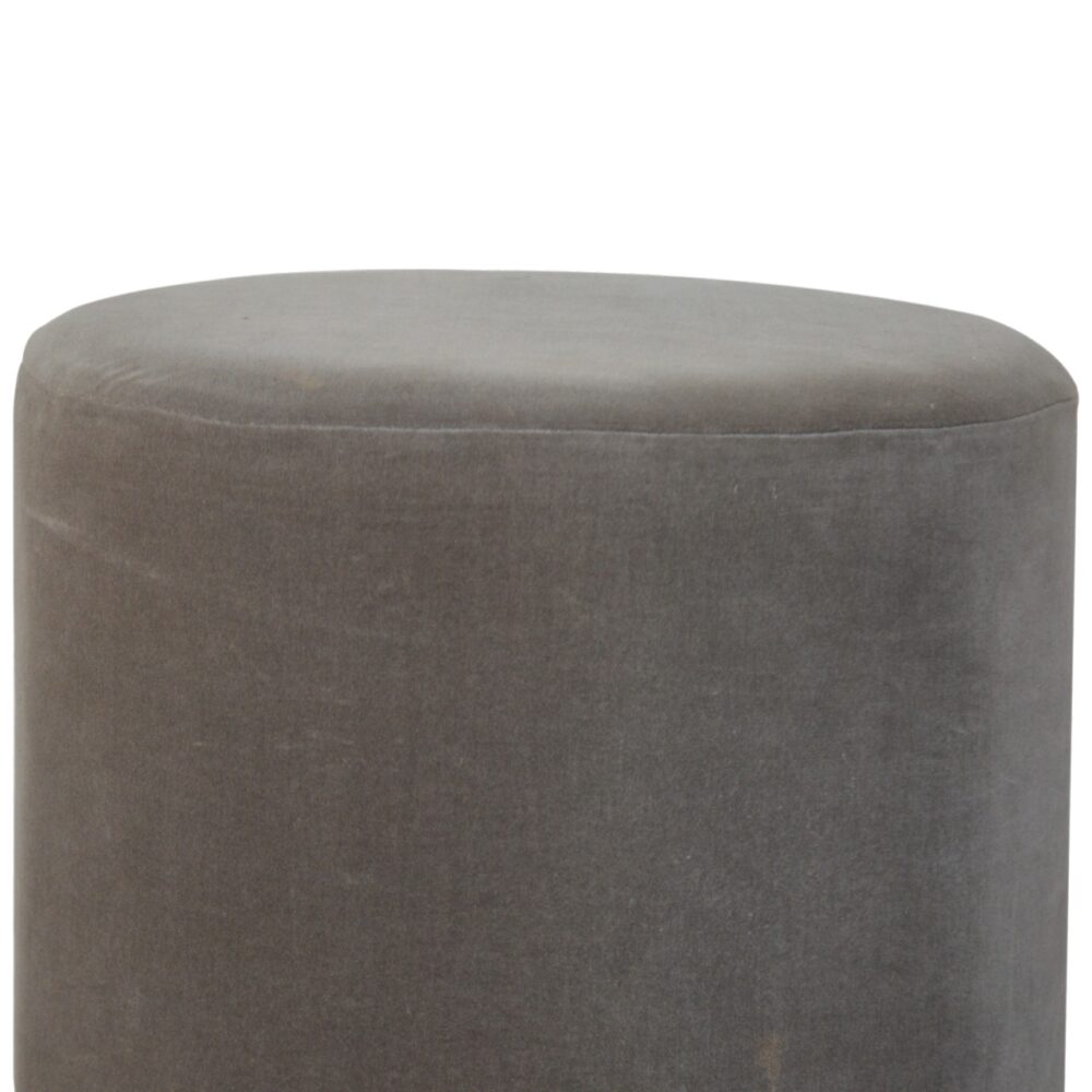 bulk Grey Velvet Footstool with Gold Base for resale