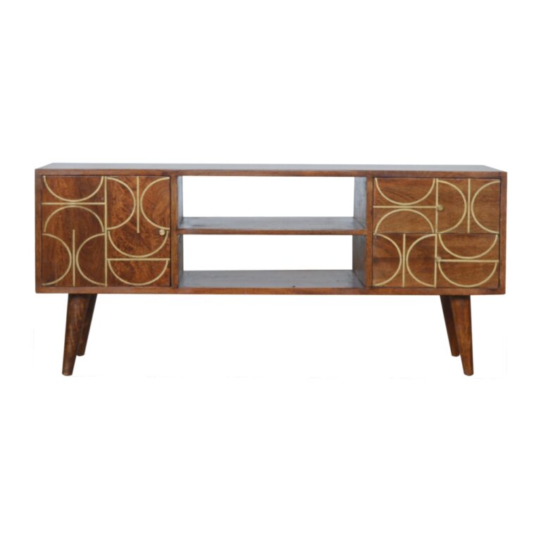 IN927 - Chestnut Gold Inlay Abstract Media Unit for resale