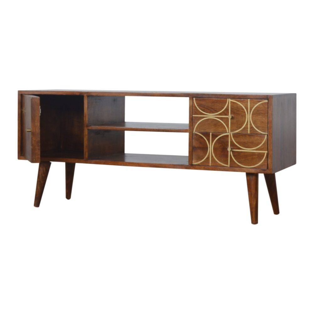 wholesale IN927 - Chestnut Gold Inlay Abstract Media Unit for resale