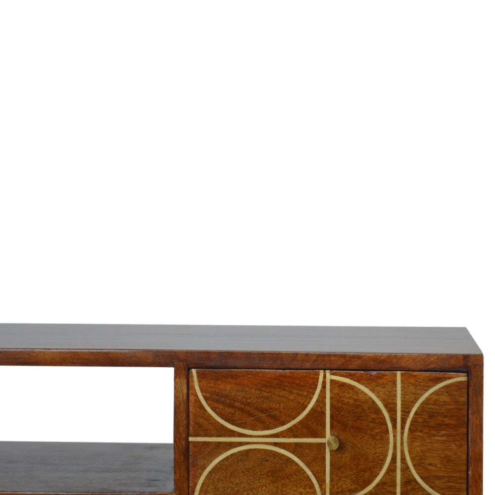 IN927 - Chestnut Gold Inlay Abstract Media Unit dropshipping