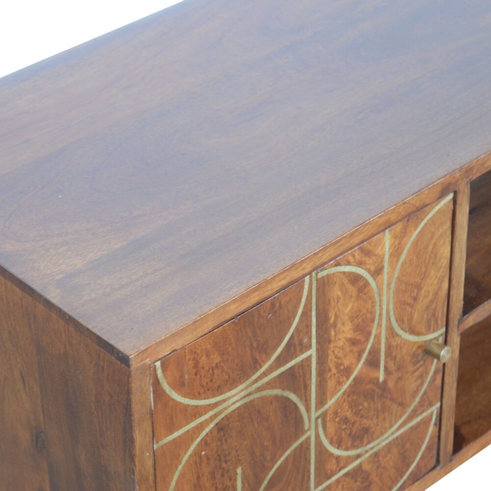 wholesale IN927 - Chestnut Gold Inlay Abstract Media Unit for resale