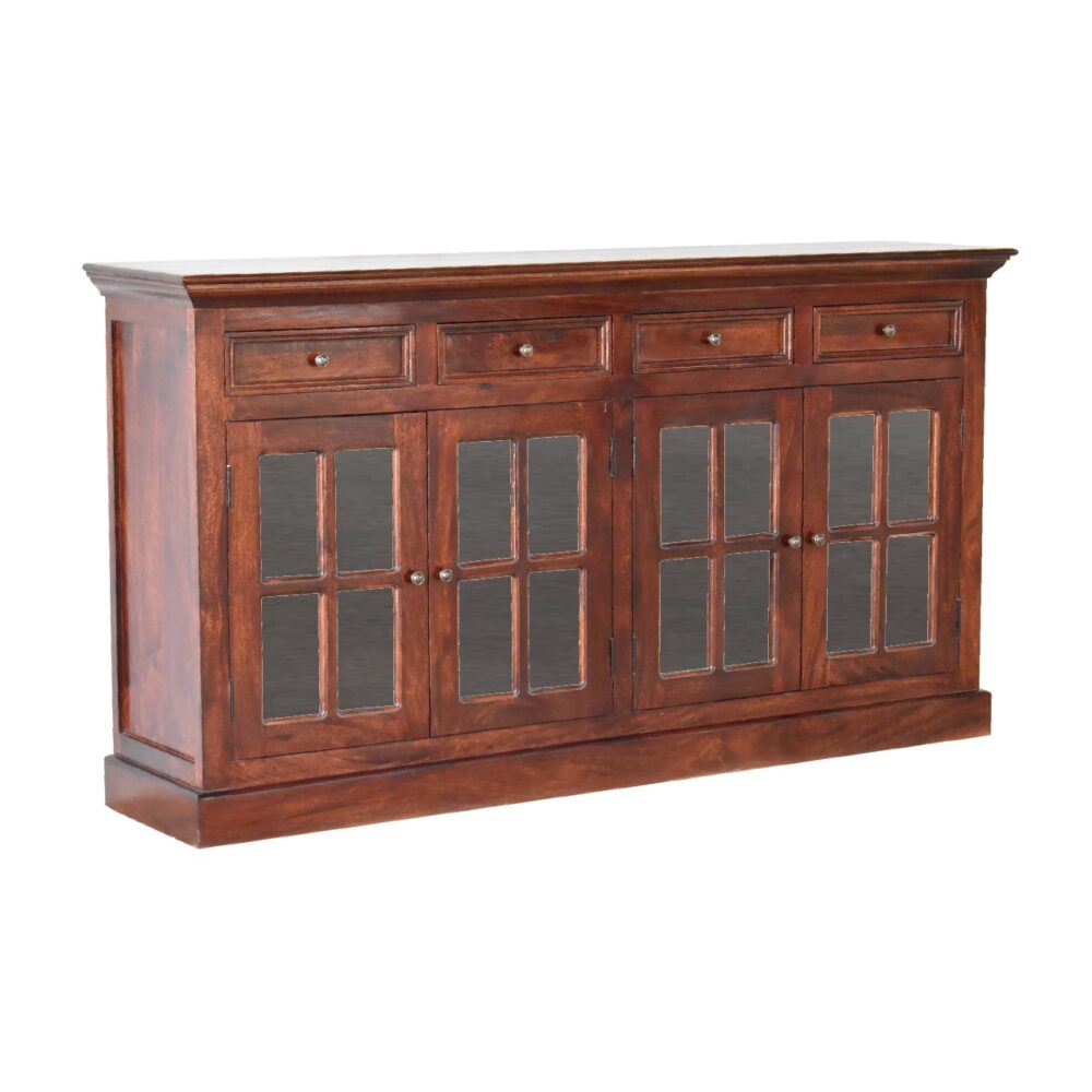 Large Cherry Sideboard with 4 Glazed Doors dropshipping