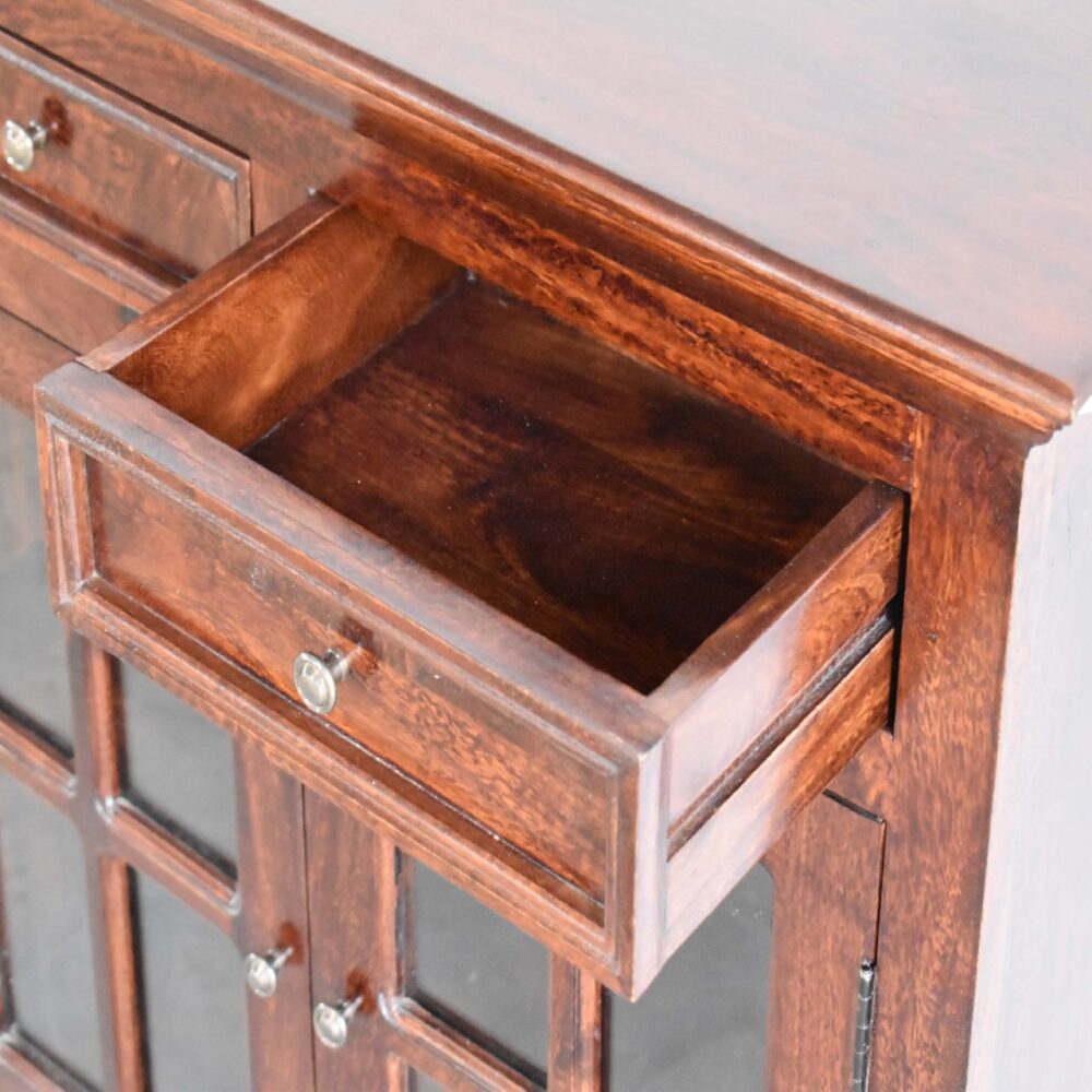 Large Cherry Sideboard with 4 Glazed Doors for reselling