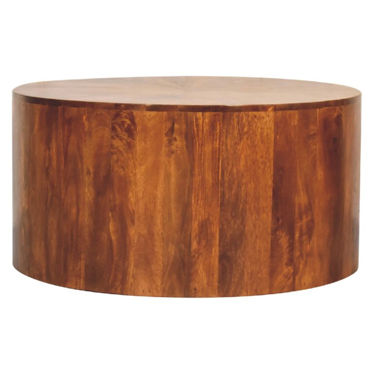 Chestnut Round Wooden Coffee Table for resale
