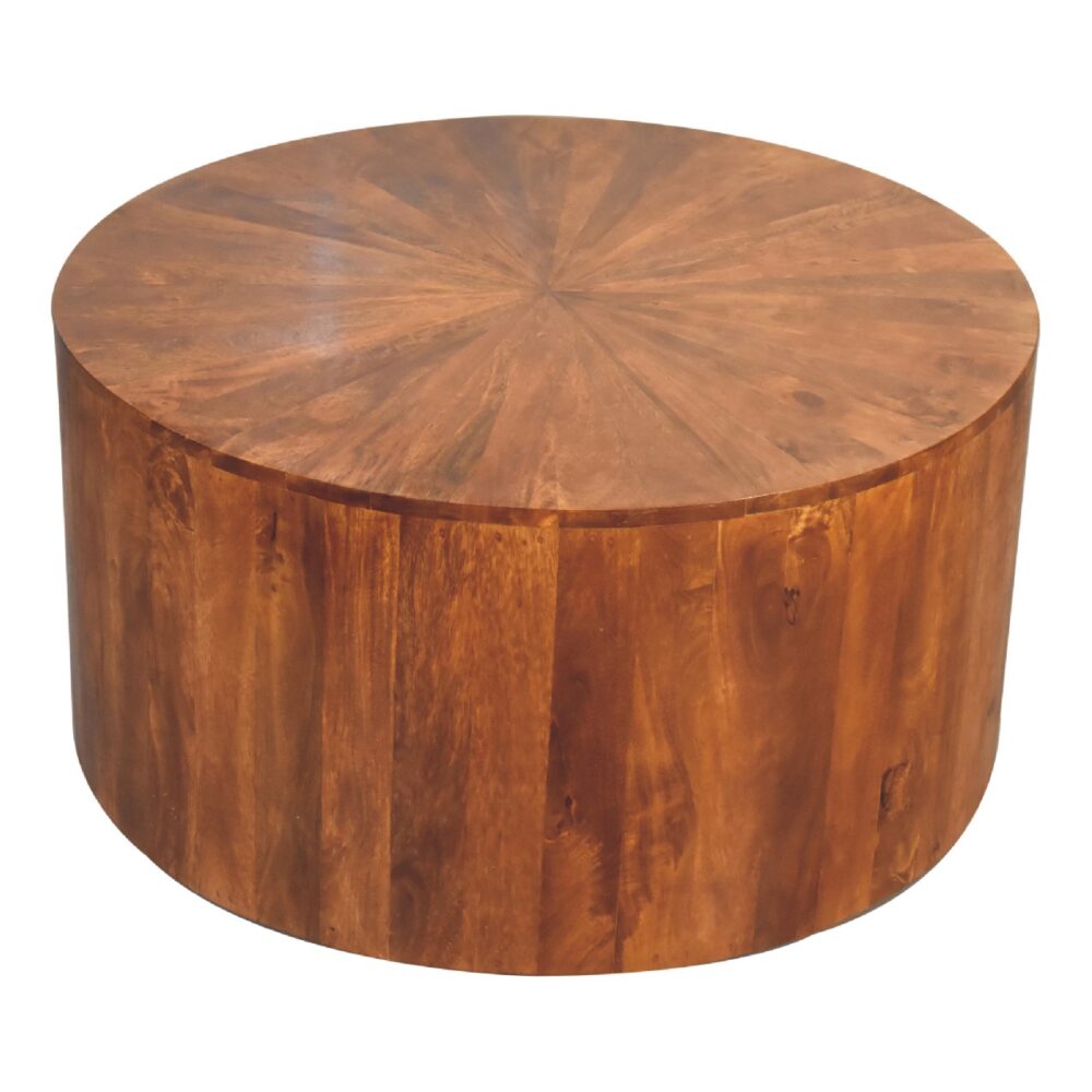 Chestnut Round Wooden Coffee Table dropshipping