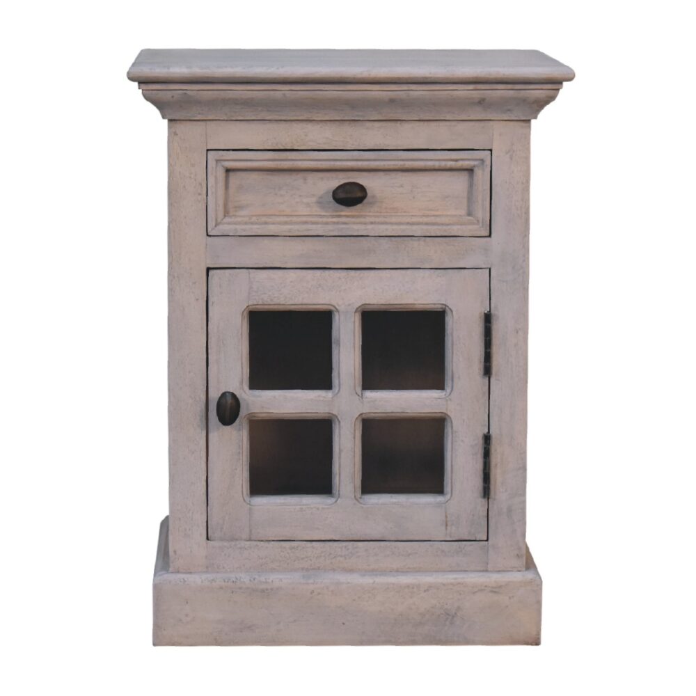 Stone Finish Bedside with Glazed Door wholesalers