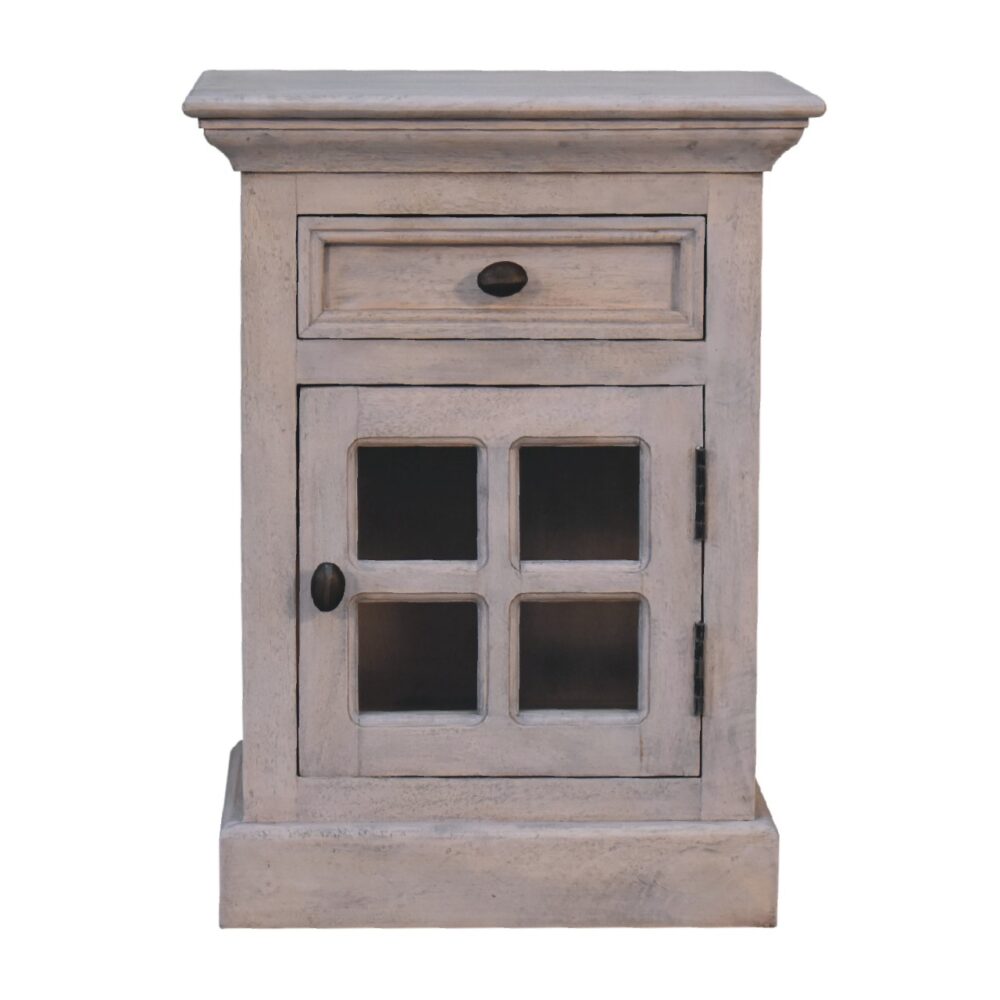 Stone Finish Bedside with Glazed Door for resale