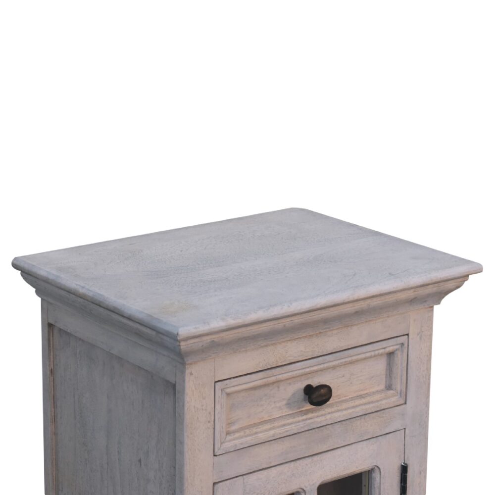Stone Finish Bedside with Glazed Door for resell