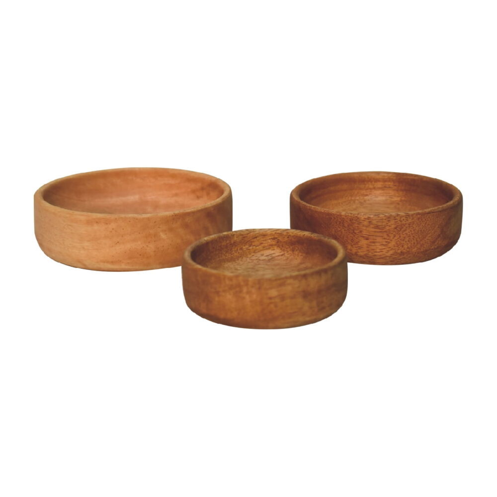 Solid Wood Fruit Bowl Set of 3 - Image 4