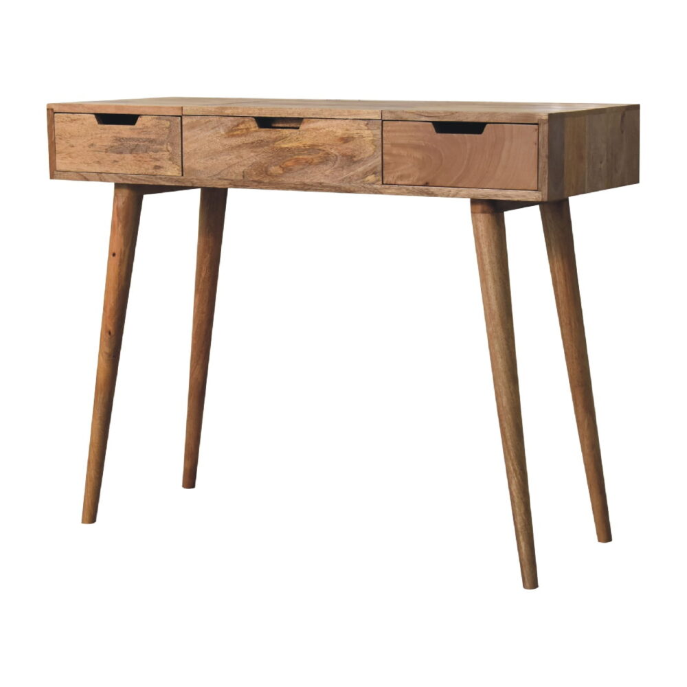 IN3348 - Oak-ish Dressing Table with Foldable Mirror dropshipping