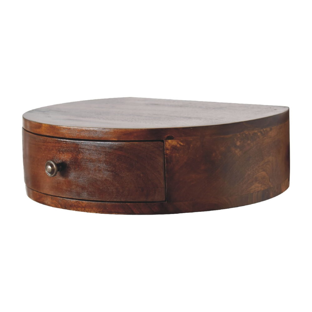 IN3353 - Wall Mounted Rounded Chestnut Bedside dropshipping