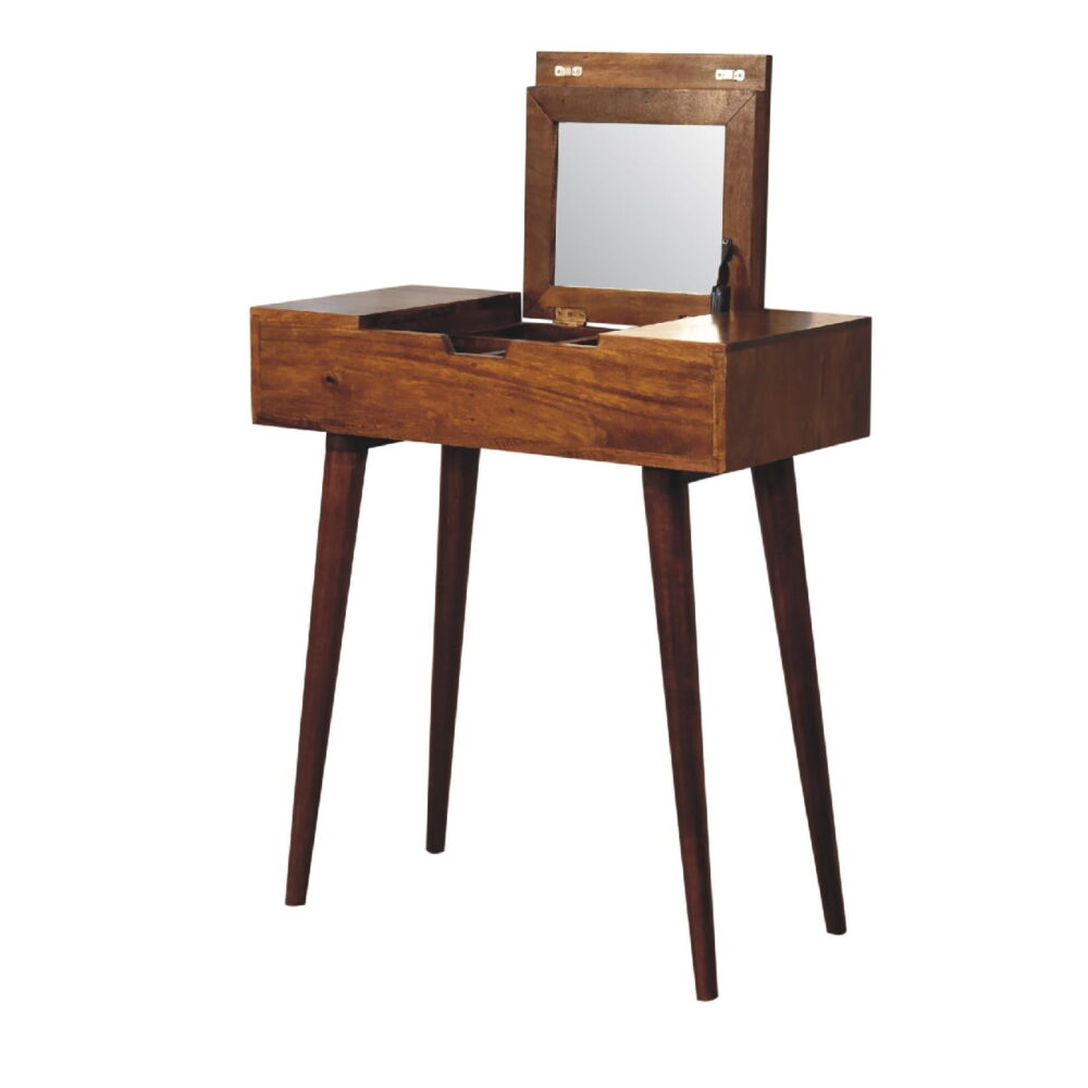 wholesale IN3357 - Mini Chestnut Dressing Table with Foldable Mirror for resale