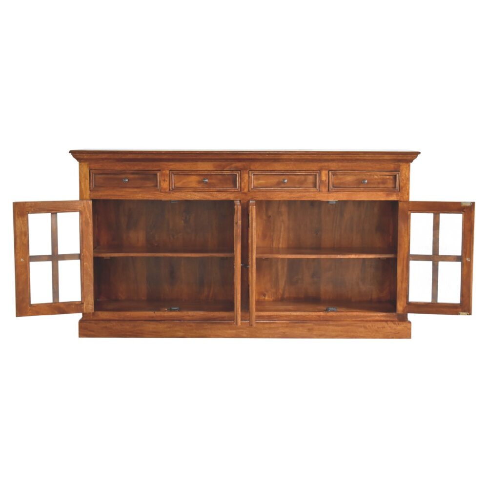 bulk Large Chestnut Sideboard with 4 Glazed Doors for resale