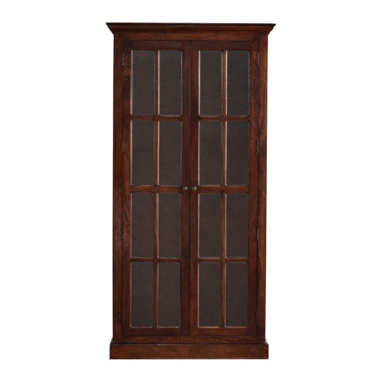 Cherry Tall Cabinet with Glazed Doors for resale