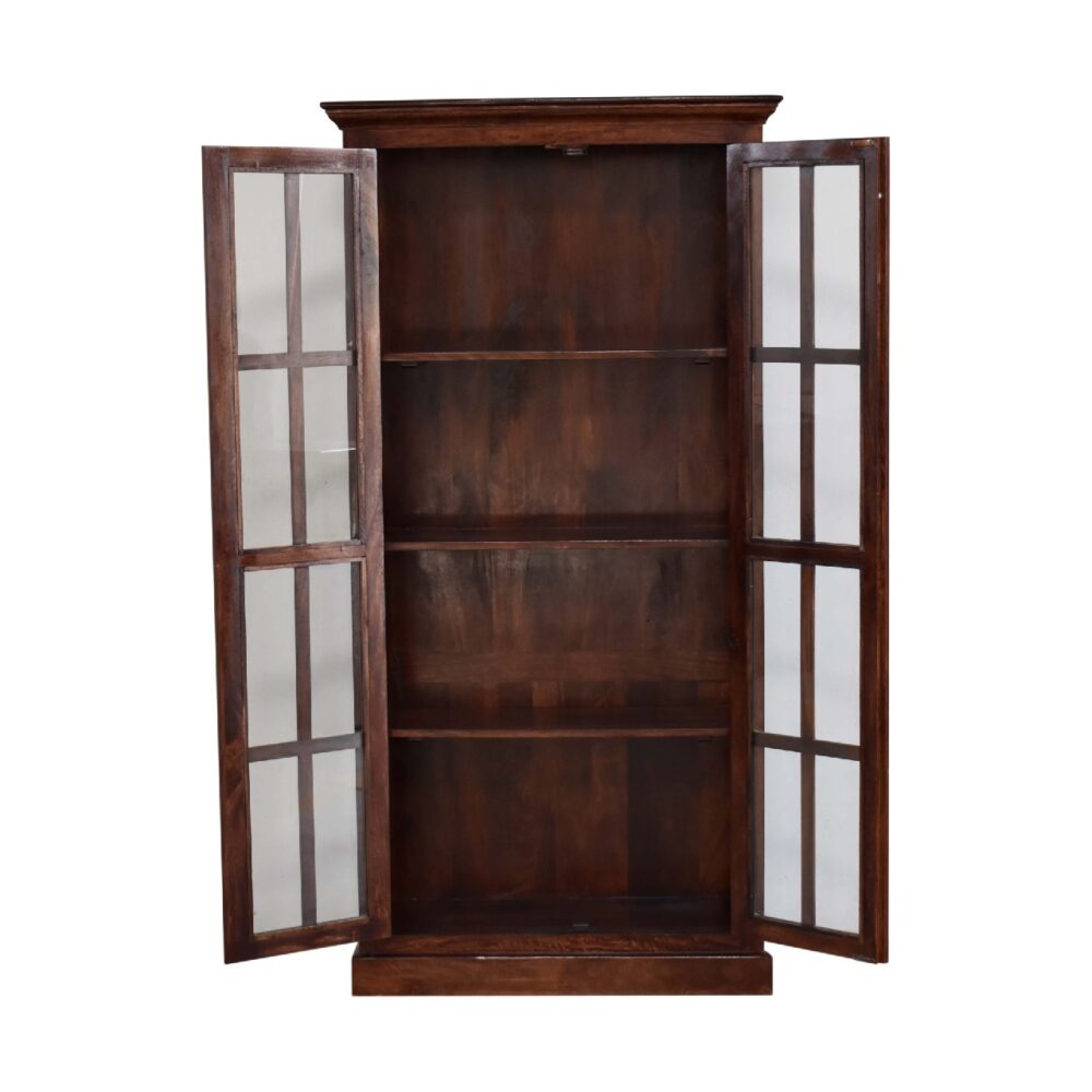 bulk Cherry Tall Cabinet with Glazed Doors for resale