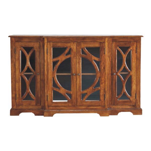 in3366 chestnut sideboard hand carved glazed doors