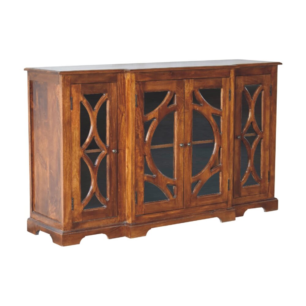 Chestnut Sideboard Hand Carved Glazed Doors dropshipping