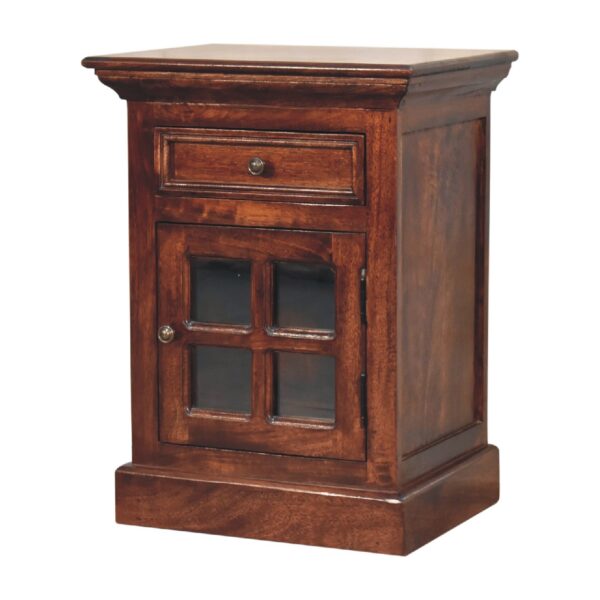 in3369 cherry bedside with glazed door
