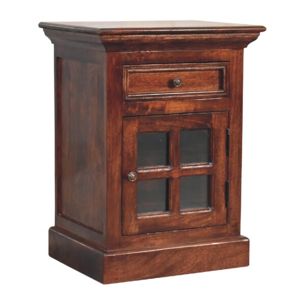 in3369 cherry bedside with glazed door