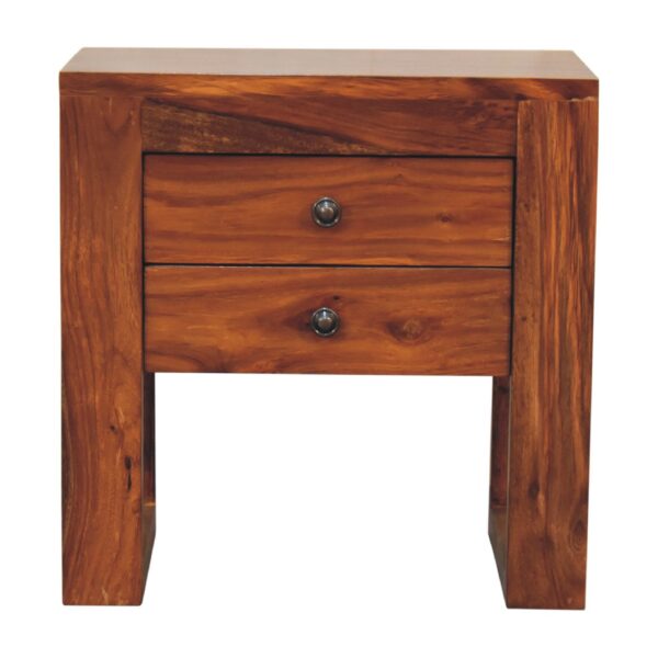 IN3378 - Square Honey Finish Bedside with U-shape Feet for resale