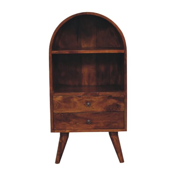 IN3393 - Rounded Top Chestnut Display Cabinet for resale