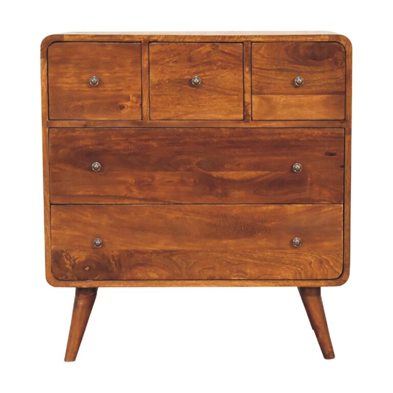 IN3405 - 3 over 2 Curved Chestnut Chest for resale